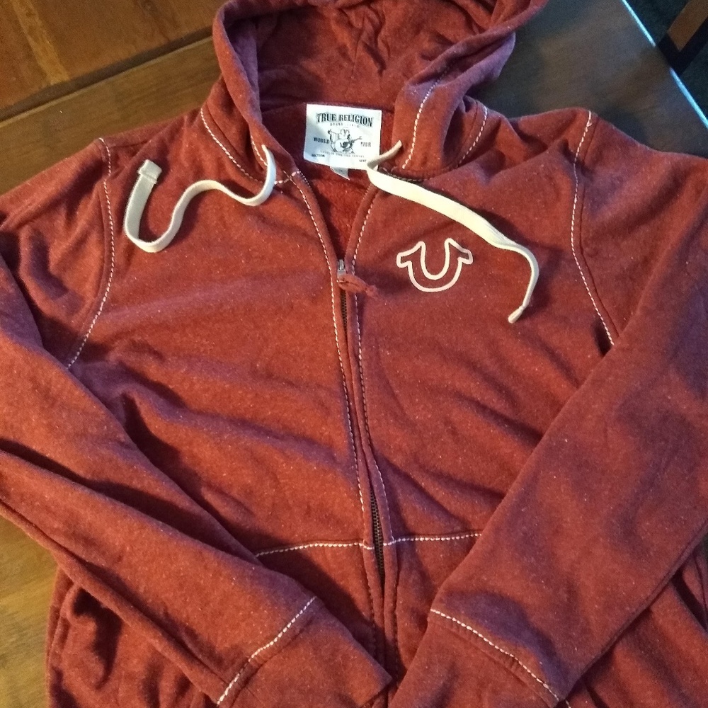 Lightweight True Religion Red Zip Up Jacket